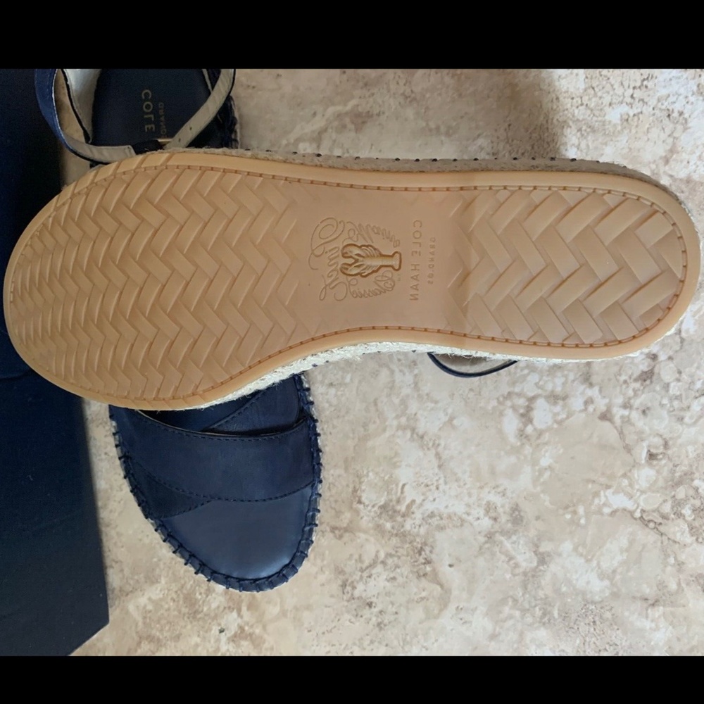 COLE HAAN CLOUDFEEL ESPADRILLE MARINE BLUE SANDALS - Picture 7 of 10